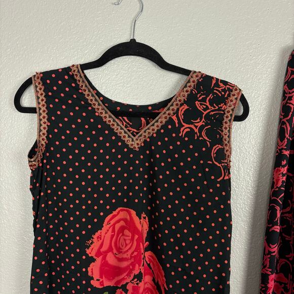 Approx Size S/M Kurta Set Top & Pants Stretch Elastic Floral Boho Paisley Design - Picture 4 of 10